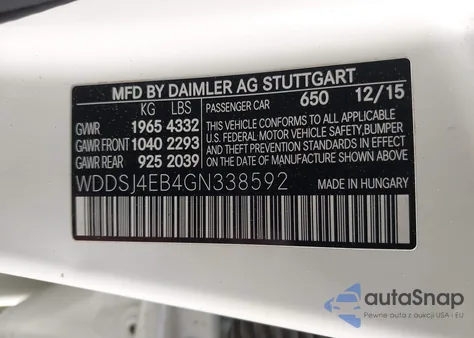 2016 Mercedes-Benz Cla 250 from USA, damaged, VIN WDDSJ4EB4GN338592